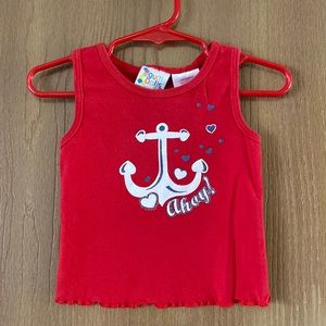 GumBalls Size 2T Red Anchor Tank Top